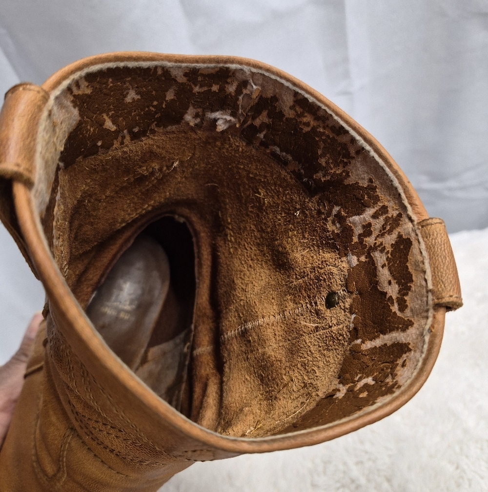 Gianni Bini Western Boots Camel Brown Leather Size 10 (Small/Narrow 9.5) READ - Picture 8 of 13
